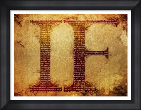 Framed If Quote by Rudyard Kipling Print