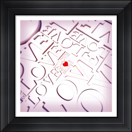 Framed Love Type Pattern Print