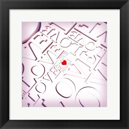 Framed Love Type Pattern Print