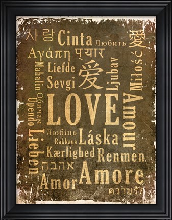 Framed Love in Multiple Languages Print
