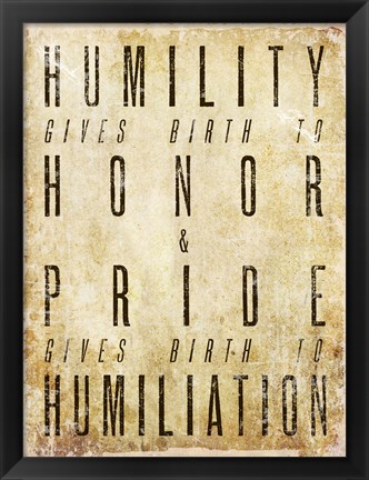 Framed Humility Quote Print