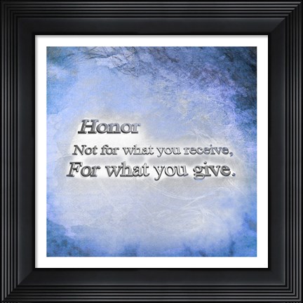 Framed Honor Quote II Print