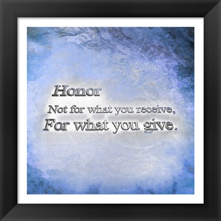 Framed Honor Quote II Print