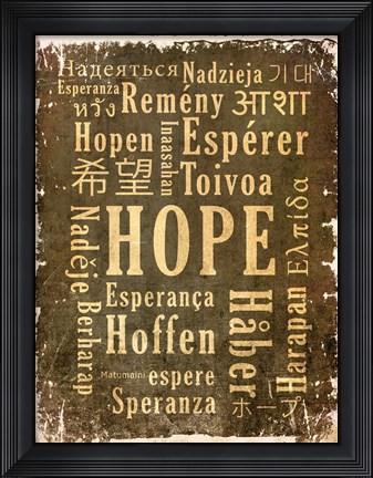 Framed Hope in Multiple Languages Print