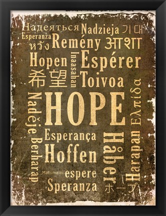 Framed Hope in Multiple Languages Print