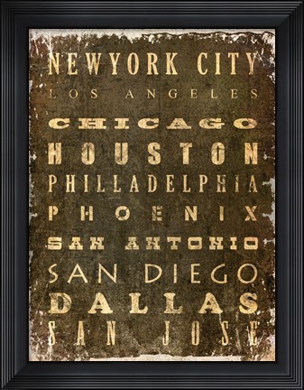 Framed US Cities Print