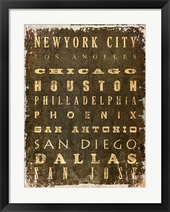 Framed US Cities Print