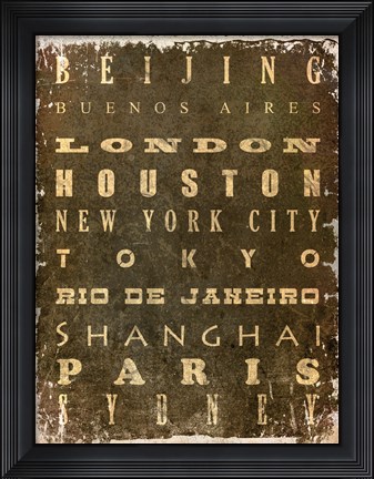 Framed World Cities Print