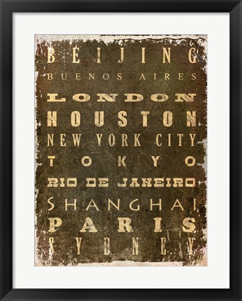 Framed World Cities Print