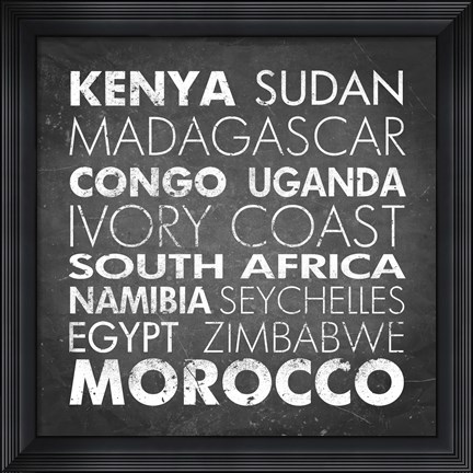 Framed African Countries Print