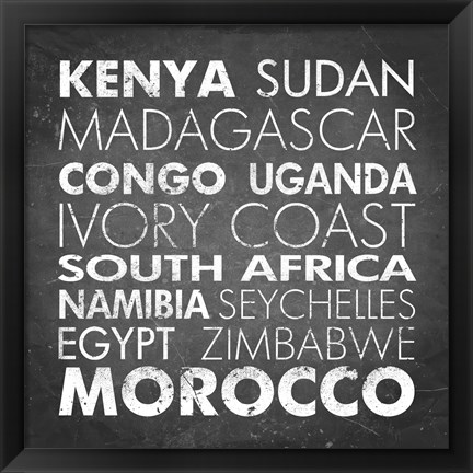 Framed African Countries Print