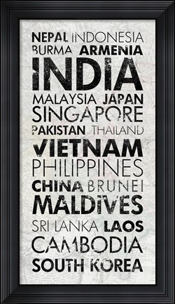 Framed Asia Countries I Print