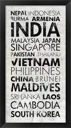 Framed Asia Countries I Print