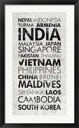 Framed Asia Countries I Print