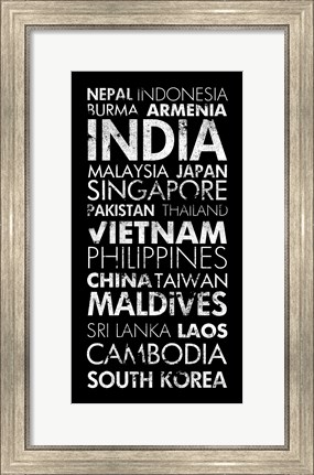 Framed Asia Countries II Print