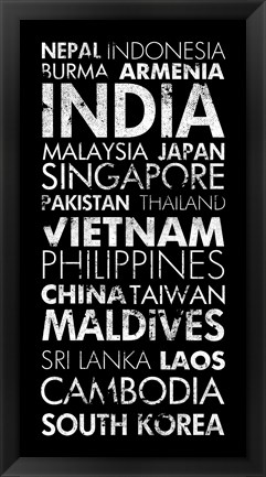 Framed Asia Countries II Print