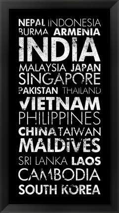 Framed Asia Countries II Print