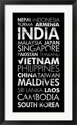 Framed Asia Countries II Print