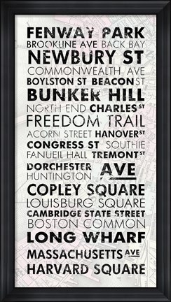 Framed Boston Cities I Print