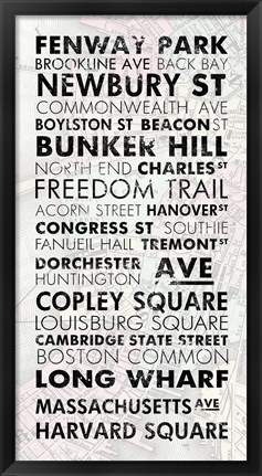 Framed Boston Cities I Print