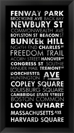 Framed Boston Cities II Print