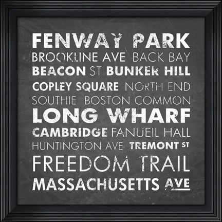 Framed Boston Cities Print
