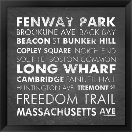 Framed Boston Cities Print