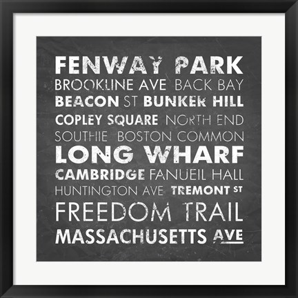 Framed Boston Cities Print