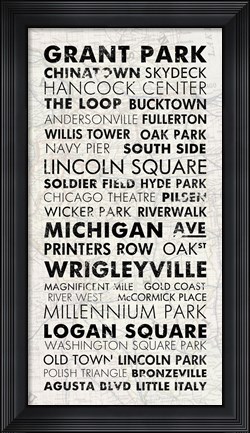 Framed Chicago Cities I Print