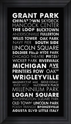 Framed Chicago Cities II Print