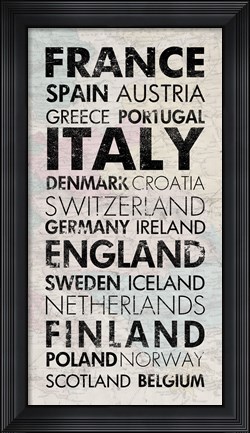 Framed European Countries I Print