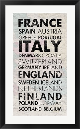 Framed European Countries I Print