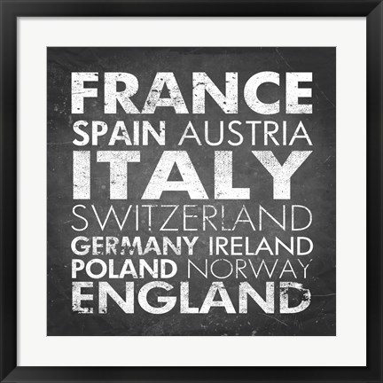 Framed European Countries Print