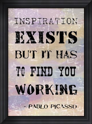 Framed Picasso Inspiration Quote Print