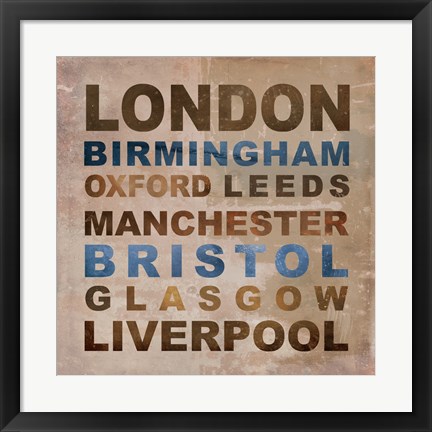 Framed United Kingdom Cities I Print