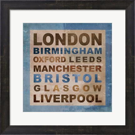 Framed United Kingdom Cities II Print
