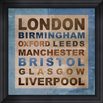 Framed United Kingdom Cities II Print