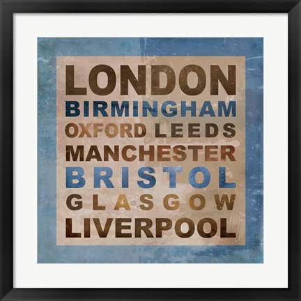 Framed United Kingdom Cities II Print