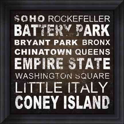 Framed New York Places II Print
