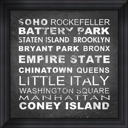 Framed New York Places II Print