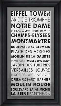 Framed Paris II - Gray Print