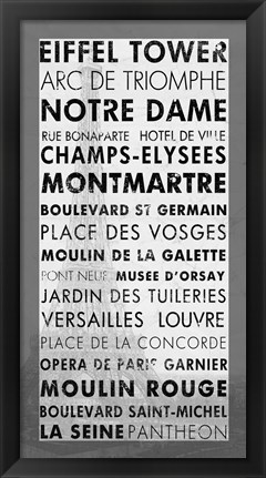 Framed Paris II - Gray Print