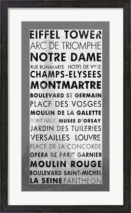 Framed Paris II - Gray Print