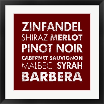 Framed Red Wine I Print