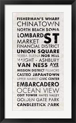 Framed San Francisco I Print