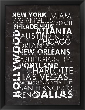Framed United States Cities Print