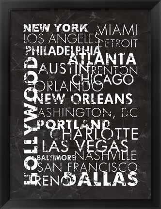 Framed United States Cities Print