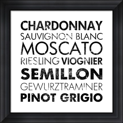 Framed White Wine I Print