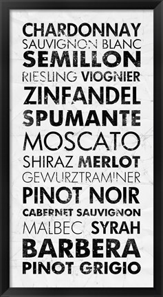 Framed Wine List I Print