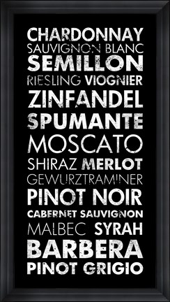 Framed Wine List II Print